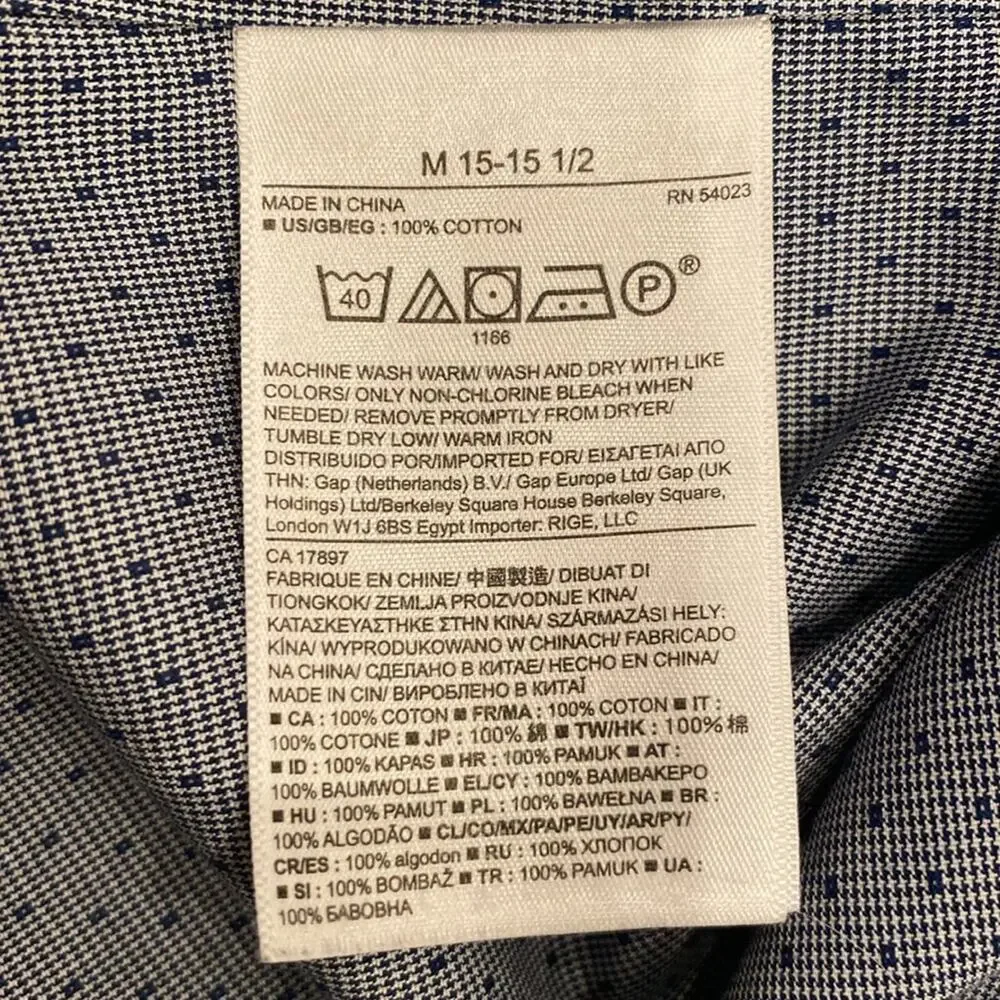 Banana Republic Non-Iron Slim Fit Button Down Long Sleeve Dress Shirt Size M